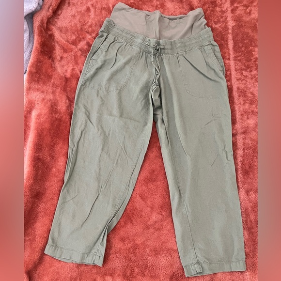 Maternity pants - Green size M/6 capris - Picture 2 of 2